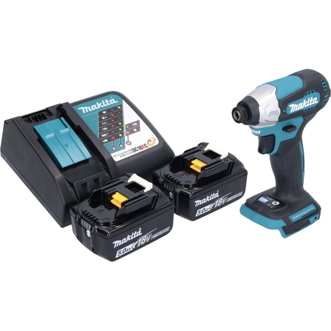 Thumbnail - Makita, Bohrmaschine + Akkuschrauber, DTD 157 RT Akku Schlagschrauber 18 V 140 Nm 1/4" Brushless + 2x Akku 5,0 Ah + Lade...