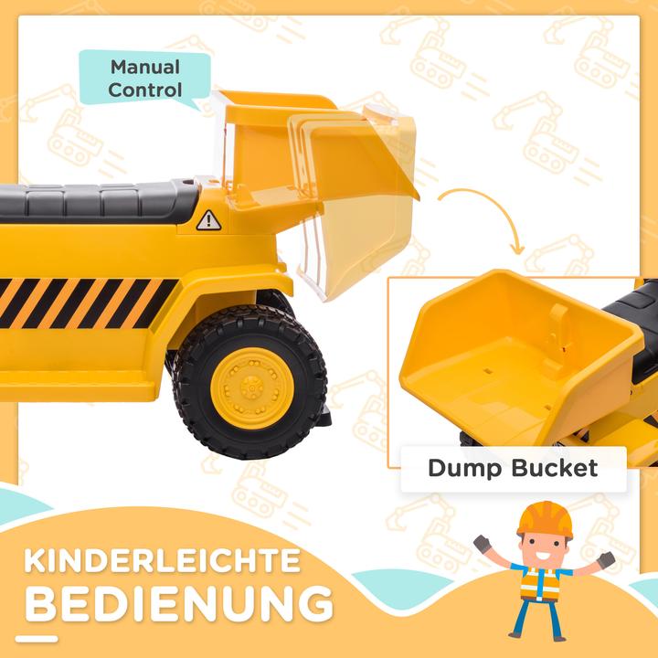 Image du produit Homcom Tracteur électrique pour enfants avec camion-benne (6 V)