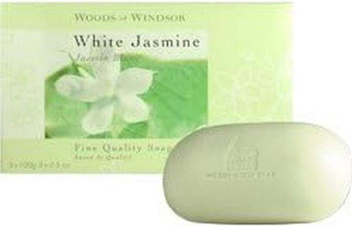 Actual product image Woods Of Windsor Jasmine Soap 100g - Pack of 3 (Hard soap)