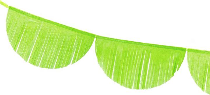 Actual product image Partydeco Scalloped fringe garland, green apple, 3m (1 pkt / 1 pc.) (1 Piece)