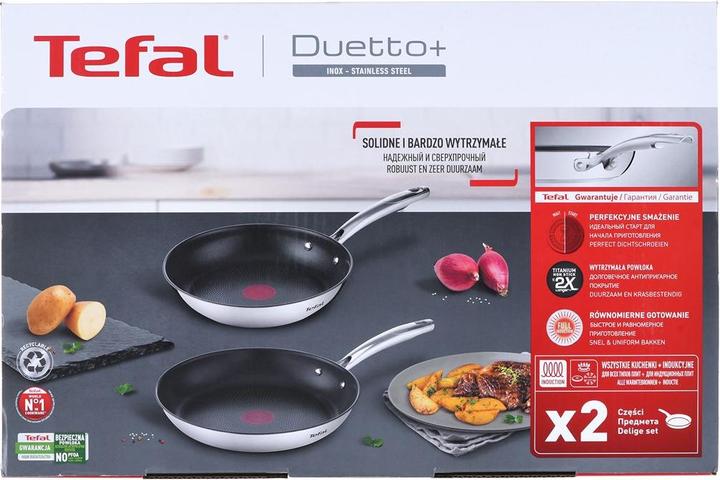 Produktbild Tefal Zestaw 2 patelni Duetto+ G732S255 24/28 cm (28 cm, Bratpfanne, Edelstahl)