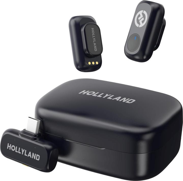 1 × draagtas, Paklijst, Garantie en conformiteitskaarten, Snelle gebruikershandleiding, 2 × magnetische clips, 2 × LARK A1 clip-on zender, 1 × USB-A naar USB-C oplaadkabel, 1 × USB-C ontvanger, 1 × oplaadetui, 2 × Bont windschermen