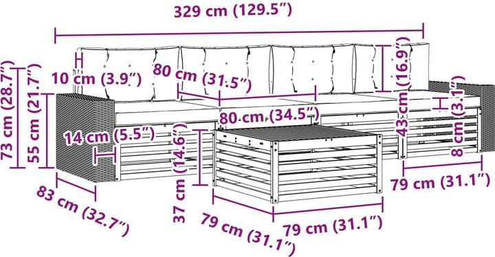 Produktbild vidaXL Outdoor-Sofa