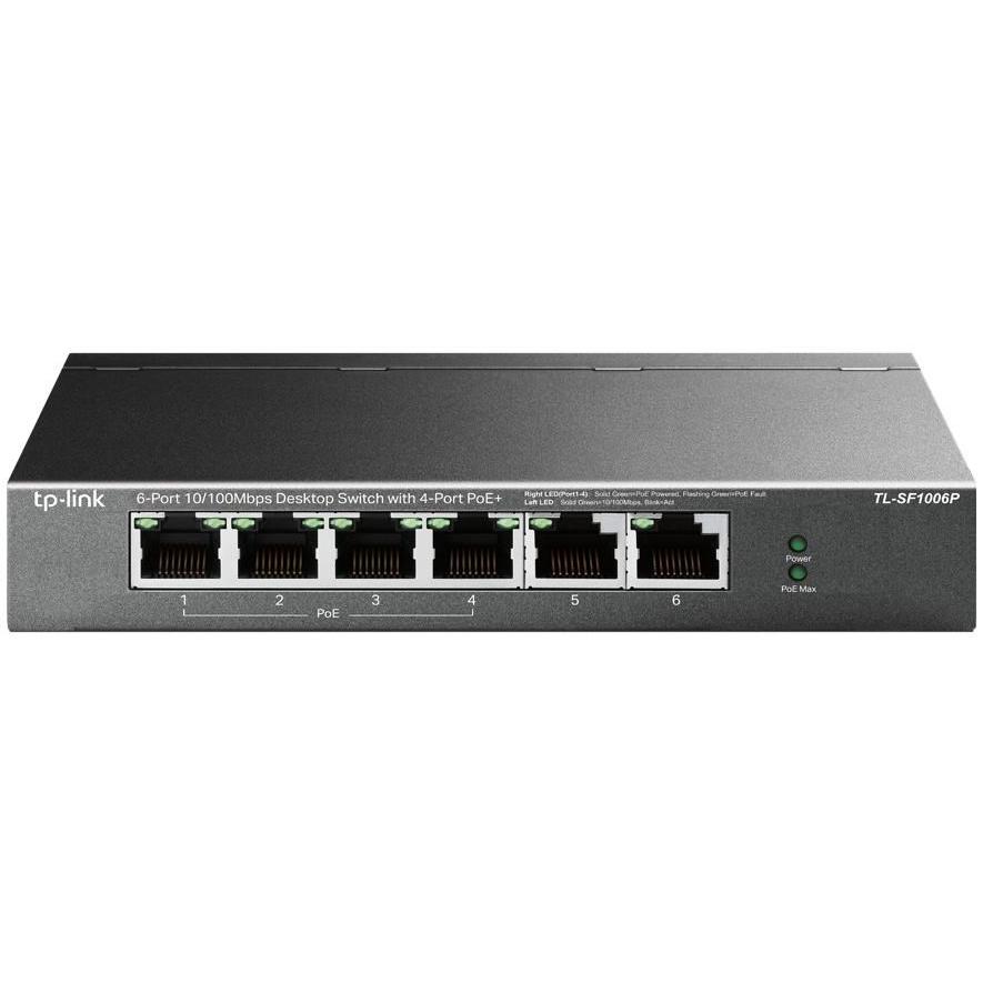 TP-Link TL-SF1006P (6 Ports), Netzwerk Switch, Schwarz