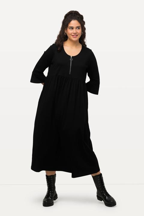 Actual product image Ulla Popken Zip Neckline Empire Knit Pocket Dress (54)