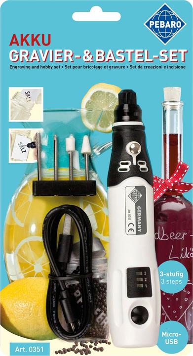 Actual product image Pebaro 0351 Battery craft set for engraving metal, glass, mirrors and ceramics
