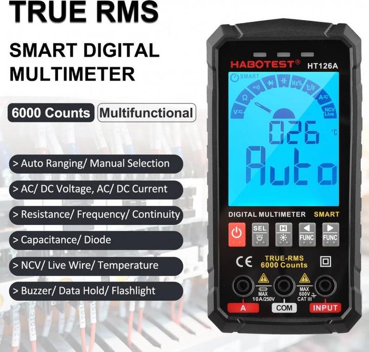 Produktbild Habotest HT126B Digital Universal Multimeter (CAT III 600V)