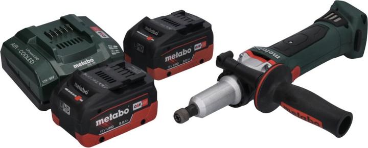 Produktbild Metabo GA 18 LTX G Akku Geradschleifer 18 V 6 mm + 2x Akku 8,0 Ah + LadegerÃ¤t (Geradschleifer)