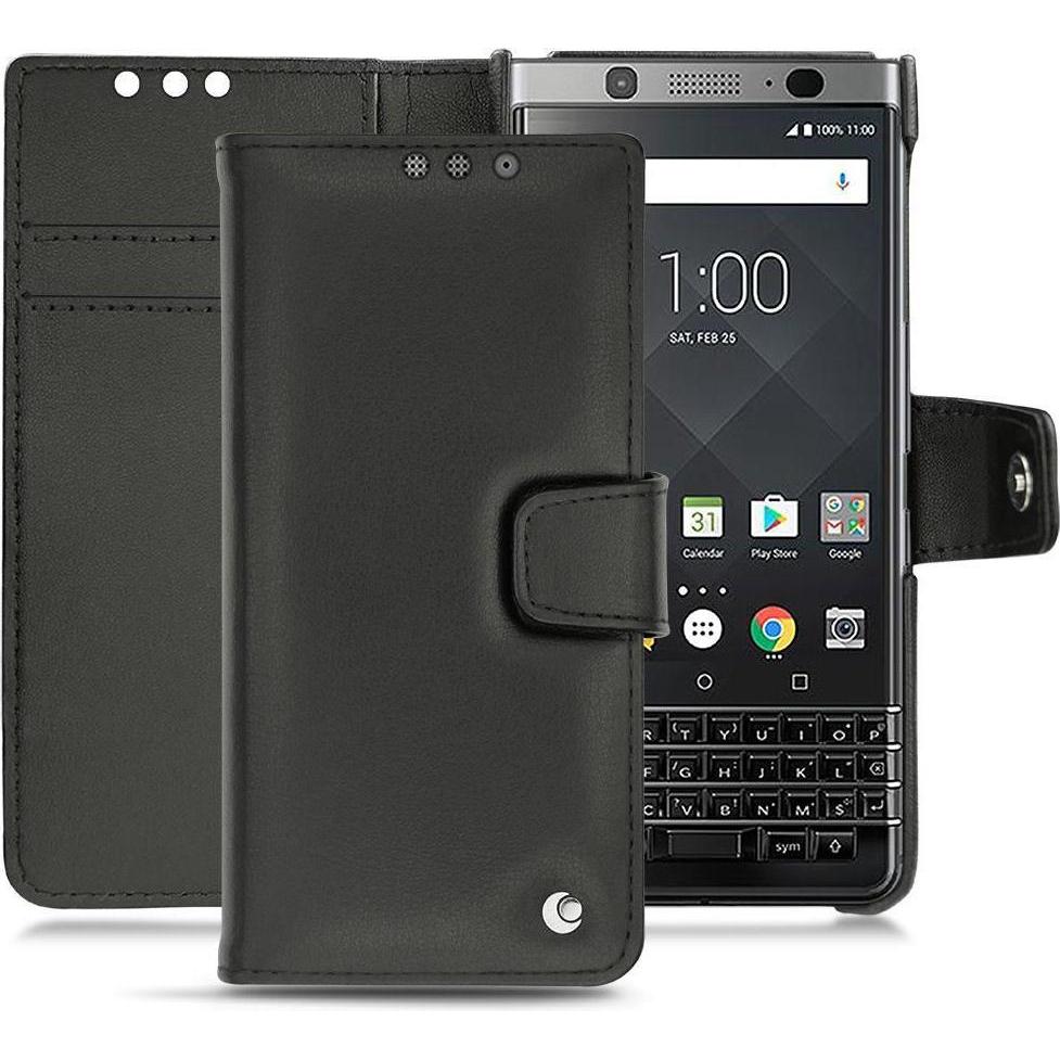 Noreve Lederschutzhülle Wallet (Blackberry KEYone), Smartphone Hülle, Schwarz