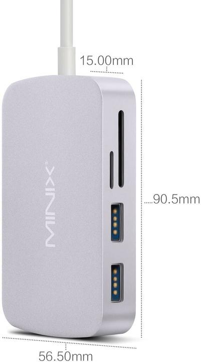 Actual product image Minix NEO-C-GGR (USB-C, 7 ports)