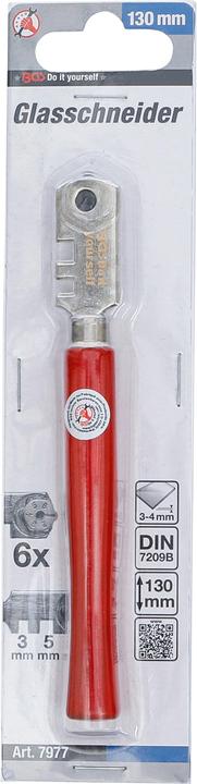 Productafbeelding BGS Glassnijder | voor glasdikte 3 - 4 mm | 130 mm (4 mm)