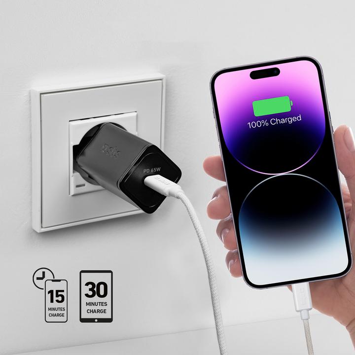 Produktbild SBS Ladegerät GaN USB-C PD 65W schwarz (65 W)