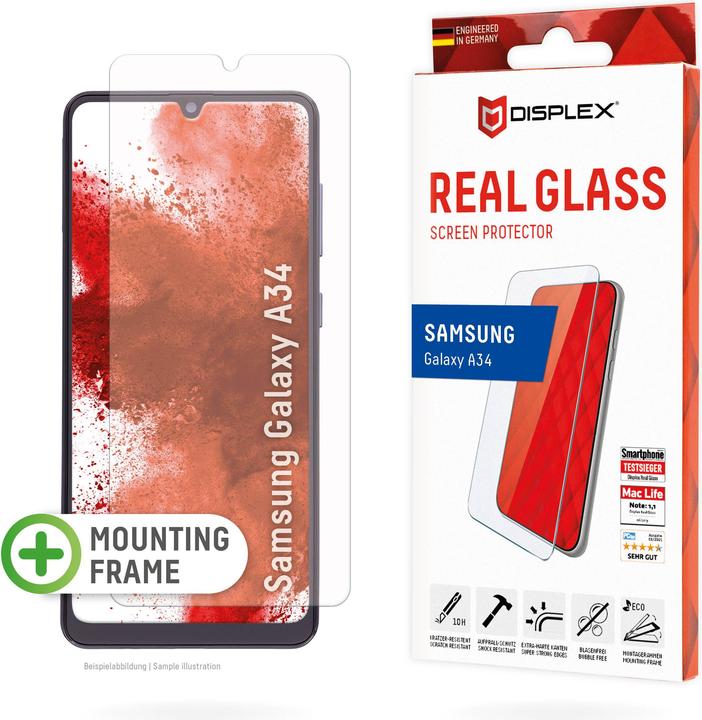 Displex Real Glass, 2D Panzerglas (1 Piece, Samsung Galaxy A34 5G)