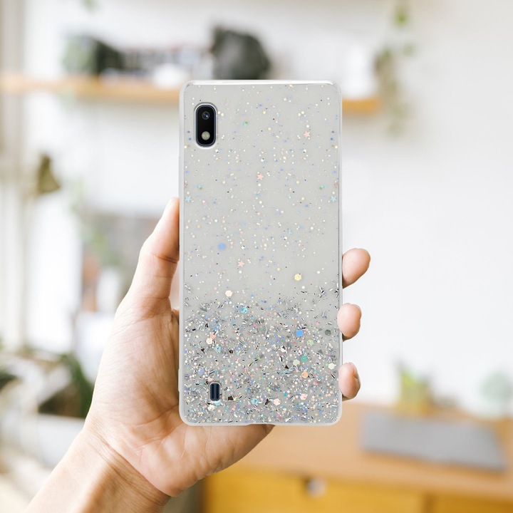 Actual product image Cadorabo TPU cover sparkling glitter (HTC One M10, Samsung Galaxy A10)
