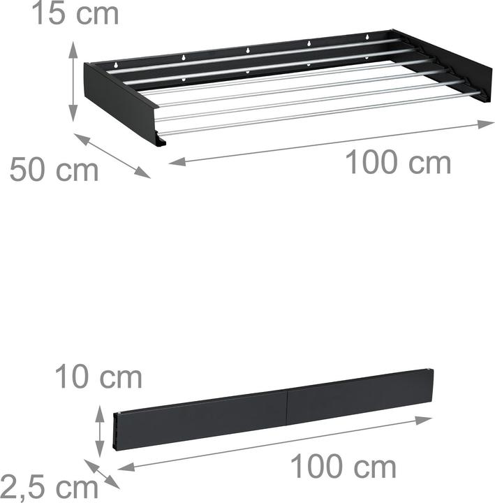 Actual product image Relaxdays Wall-mounted laundry rack (6 m)