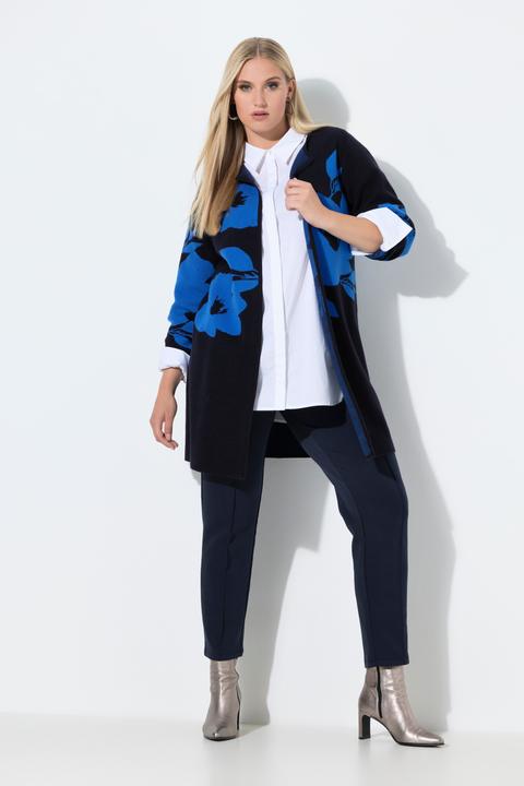 Produktbild Ulla Popken Strickjacke, Blüten, Doucleface, Rundhals, Langarm (60)