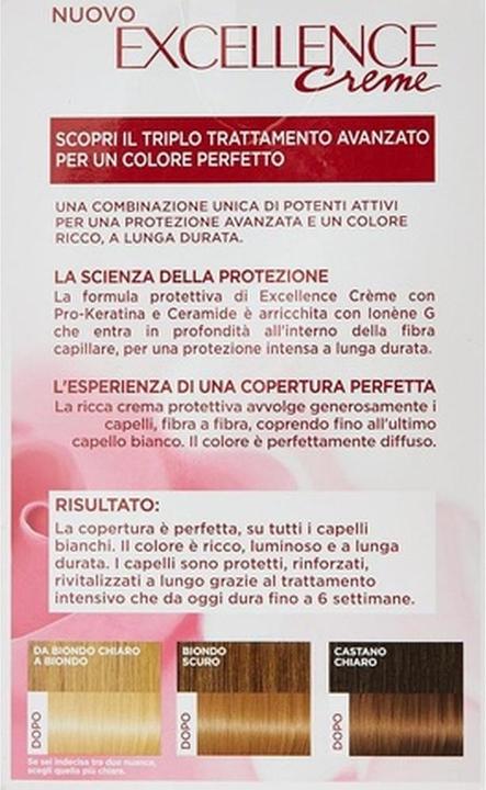 Immagine prodotto L'Oréal Paris Excellence Crema Colorante per Capelli Biondo Molto Chiaro 9 (Biondo molto chiaro 9)