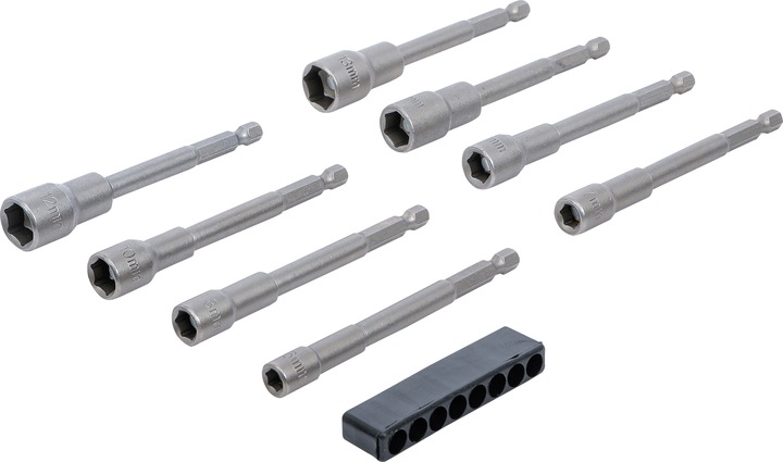 Productafbeelding BGS Doppenset zeskant, extra lang | aandrijving zeskant 6,3 mm (1/4") | voor boren... (6 mm, 7 mm, 8 mm, 9 mm, 10 mm, 11 mm, 12 mm, 13 mm)