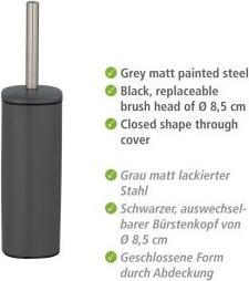Actual product image Wenko WC set Mod. Alassio, grey closed shape, made of lacquered steel