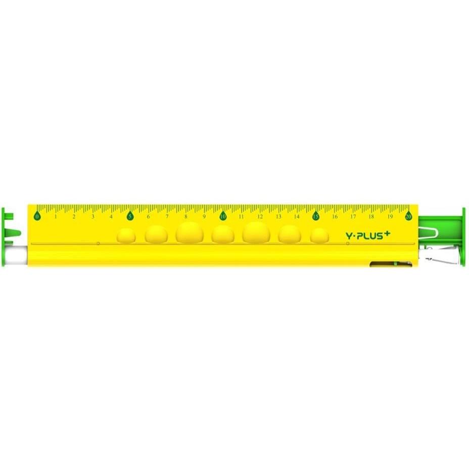 Y-plus, Righello, Lineal 4in1 20 cm. Lineal, Radiergummi, Bleistiftspitzer (20 cm)