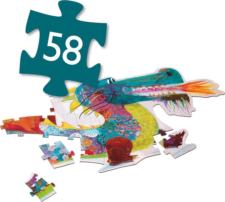 Image du produit Djeco Puzzle géant Léon le dragon 58 pièces (58 pièces)