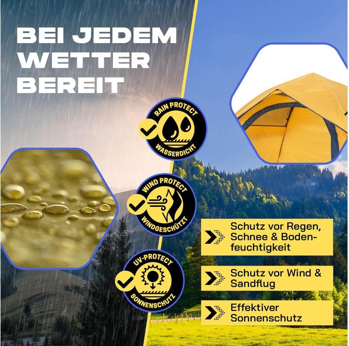 Actual product image Where Tomorrow Wurfzelt 3 Personen - Gelb, Anzahl Personen: 3 (Pitching tent, 3.10 kg, 3 persons)