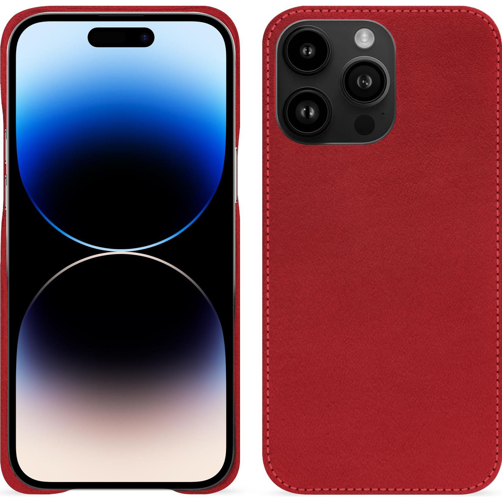Noreve Lederschutzhülle (Apple iPhone 15 Pro Max), Smartphone Hülle, Rot