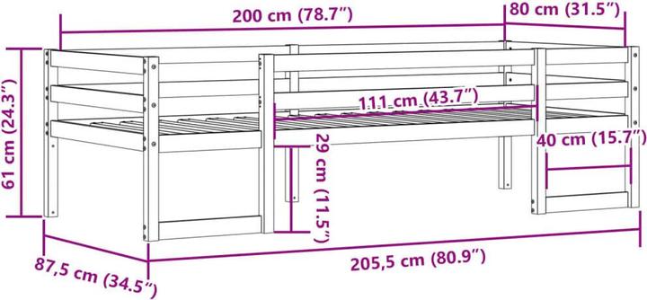 Produktbild vidaXL Kinderbett (80 x 200 cm)