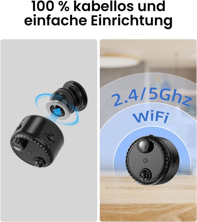 Produktbild Hycency Mini WLAN Überwachungskamera mit 4K und Nachtsicht