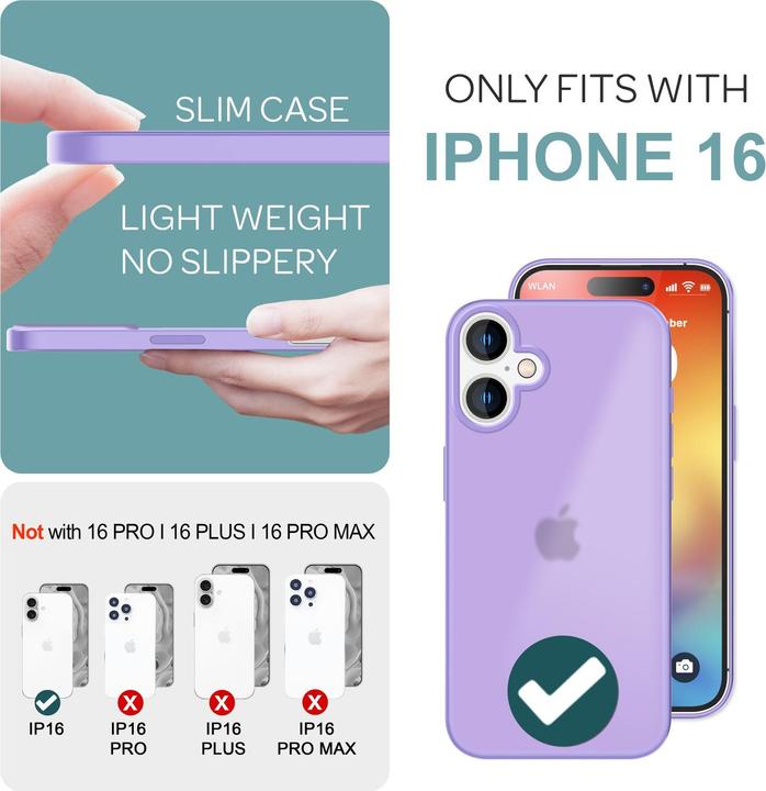 Actual product image Nalia Matte hybrid cover semi-transparent (Apple iPhone 16)