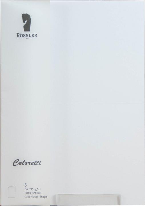 Actual product image Rössler Coloretti Cards B6 White Pack of 5 Unfolded for Self Design (5 pcs.)