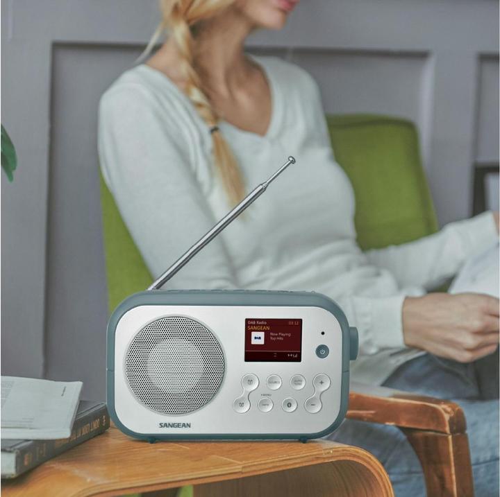Produktbild Sangean DPR-42BT WHITE-STONE BLUE (DAB+, KW, Bluetooth)