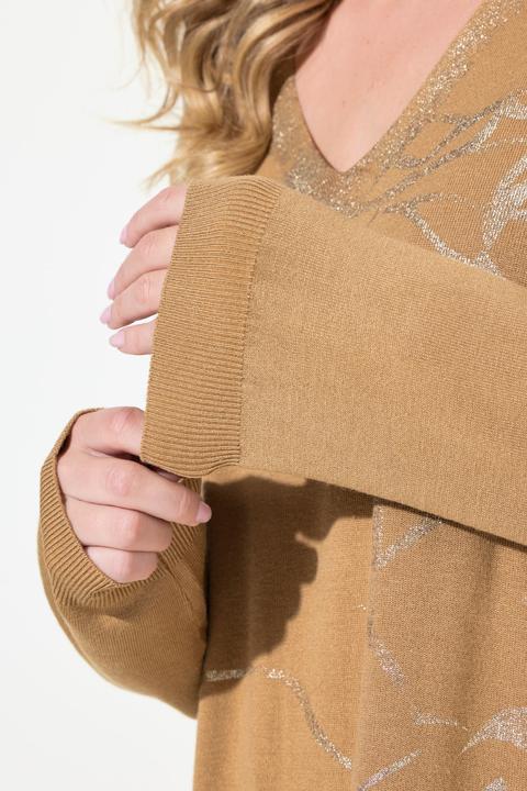 Produktbild Miamoda Pullover, A-Linie, Metallic-Marmormuster (46, 48)