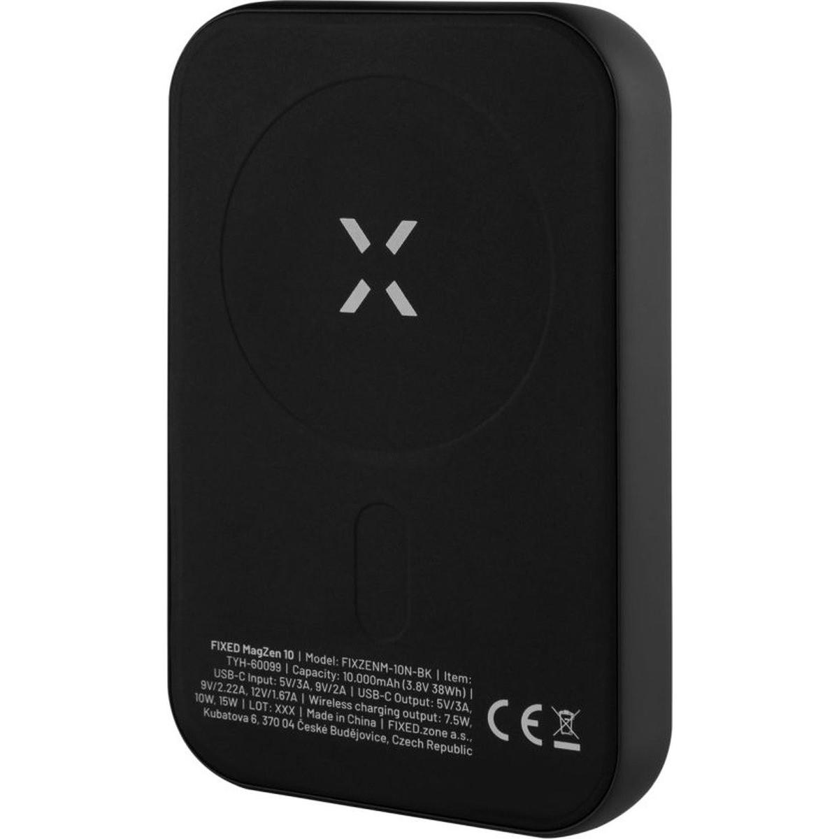 Fixed MagZen Trådløs PD 20W Power Bank 10.000 mAh Sort Powerbank - Sort - 10000 mAh (10000 mAh, 20 W, 37 Wh), Powerbank, Nero