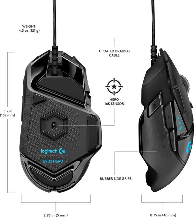 Actual product image Logitech G G502 Hero (Cable)