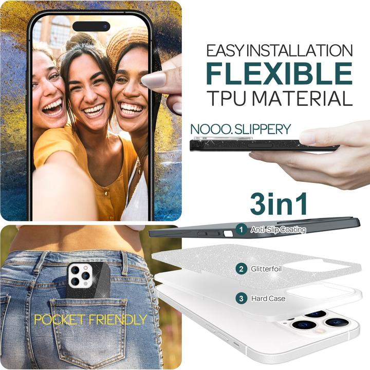 Produktbild Nalia Glitzer Hülle (Apple iPhone 15 Pro Max)