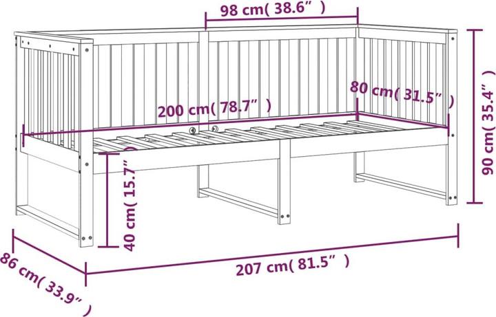 Produktbild vidaXL Tagesbett (80 x 200 cm)