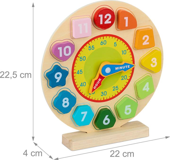 Immagine prodotto Relaxdays Orologio-legno per-bambini
