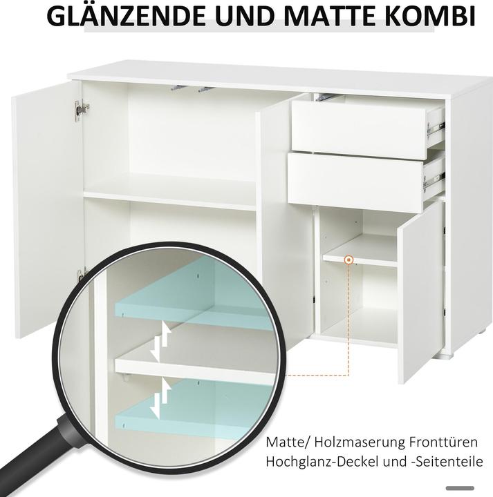 Produktbild Homcom Beistellschrank mit Druckmechanismus (117 x 36 x 74 cm)