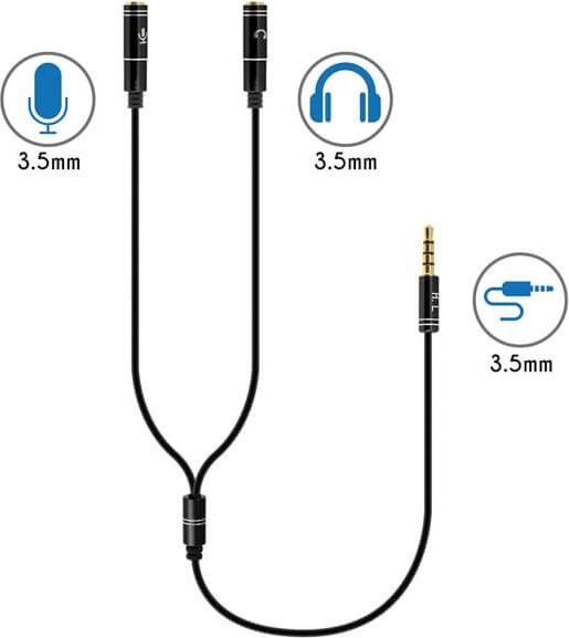Actual product image Avizar Splitter Adapter Audio Jack 3.5 (3.5mm jack, 3.5mm jack)