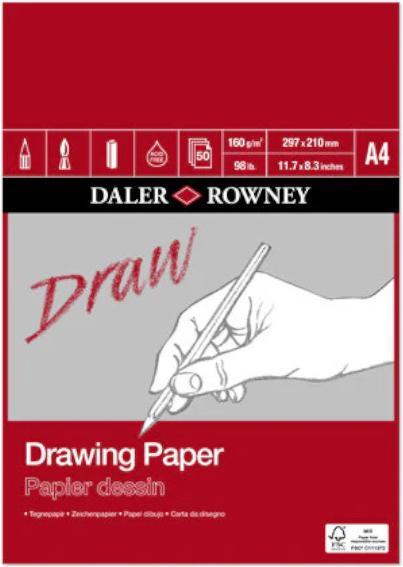 Produktbild Daler-Rowney Zeichenblock Drawing Paper Medium Grain (A4, Harter Einband)