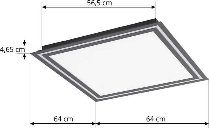 Image du produit Lucande Plafonnier LED Leicy RGBW noir 64cm (2980 lm)