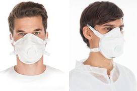 Actual product image Hygostar Dolomit respirator mask, protection level: FFP3 white PP disposable mask, breathing valve prevents (FFP3, 10x)