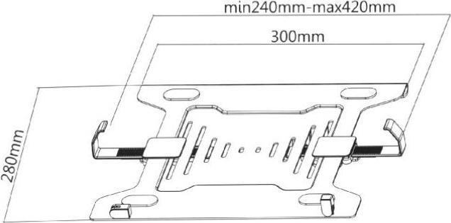 Actual product image Maclean MC-764 - Laptop Holder, black, 240 to 420 mm