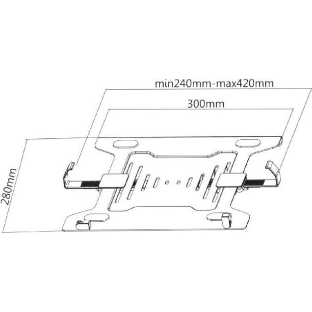 Thumbnail - Maclean MC-764 - Laptophalterung, schwarz, 240 bis 420 mm, Notebook Ständer, Schwarz