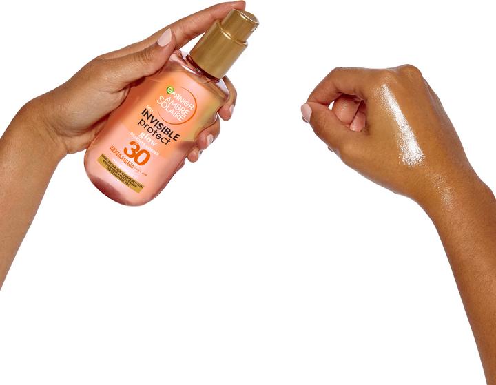 Actual product image Garnier Ambre Solaire Invisible Protect & Glow (Sun spray, SPF 30, 150 ml, 178 g)