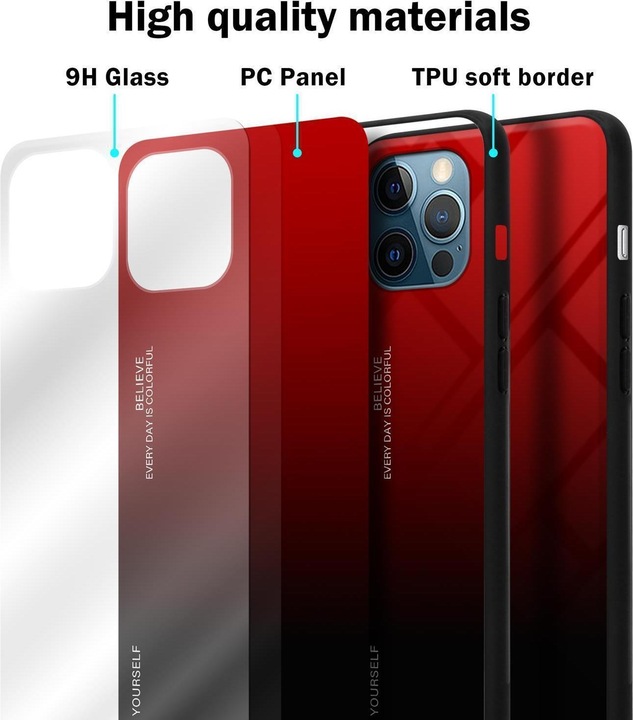 Productafbeelding Cadorabo TPU 2 Kleuren Glazen Hoesje (Apple iPhone 13 mini)