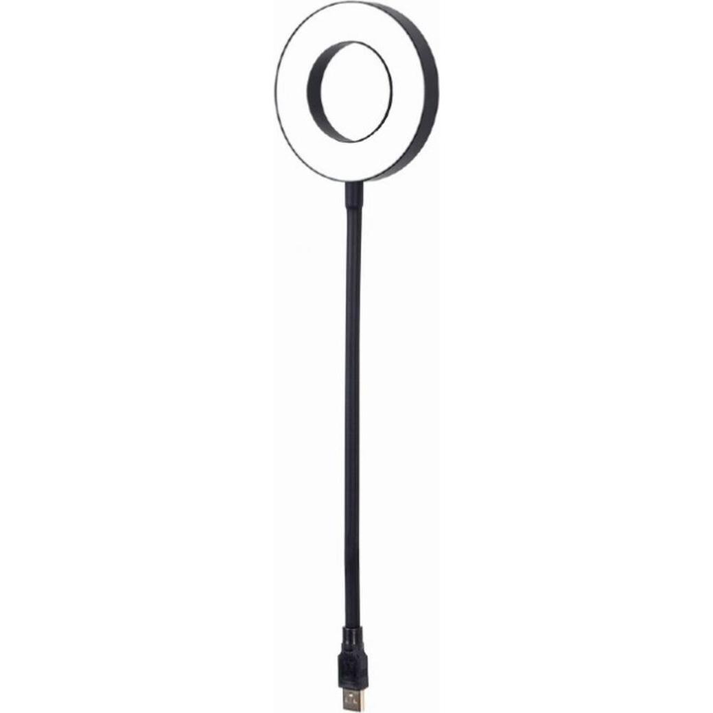 Gembird NL-LEDRING-01, Selfie Stick, Schwarz, Weiss