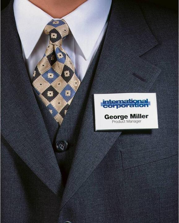 Actual product image Durable Click Fold name tag with magnet
