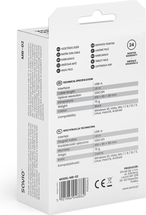 Produktbild Savio MB-02 (Kabelgebunden)
